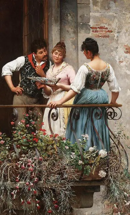 Un éventail favori - Eugène de Blaas