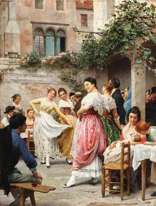La Fête du baptême - Eugène de Blaas