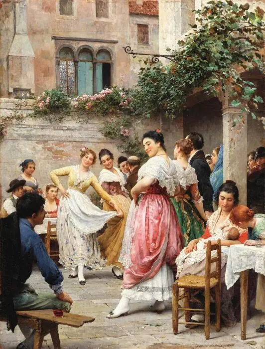 La Fête du baptême - Eugène de Blaas
