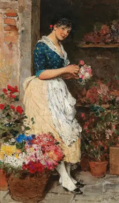 La Fleuriste vénitienne - Eugène de Blaas