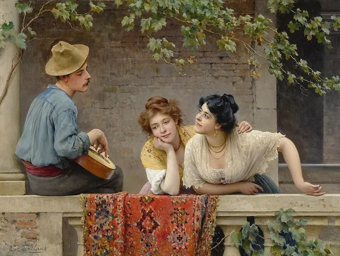 Le Joueur de mandoline - Eugène de Blaas