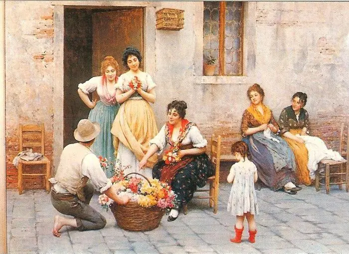 La Marchande de fleurs - Eugène de Blaas