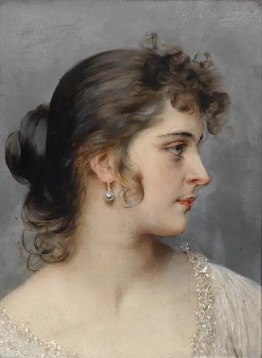 Portrait d’une dame — profil clair - Eugène de Blaas