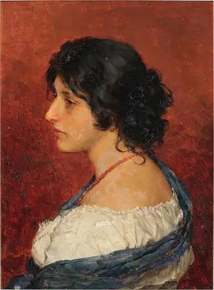 Profil de jeune fille - Eugène de Blaas