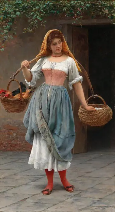 Une Vénitienne allant au marché - Eugène de Blaas