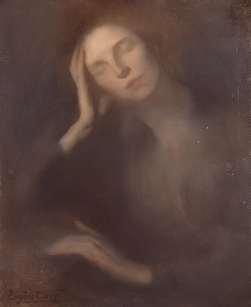 Femme accoudée a la table - Eugène Carrière