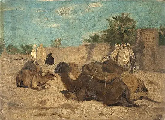 Arabes et chameaux à Laghouat - Eugène Fromentin