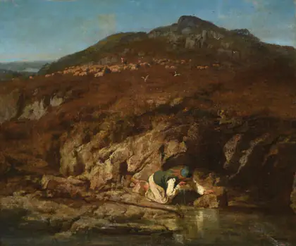 Le Berger oriental s'abreuvant - Eugène Fromentin