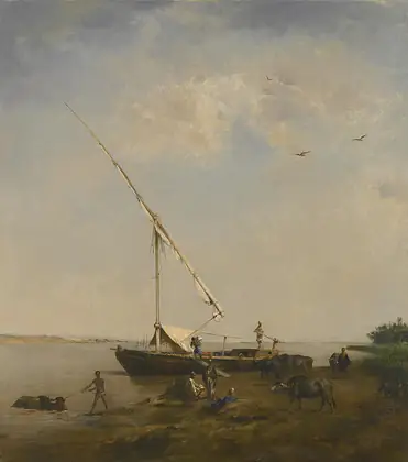 Felouque au bord du Nil - Eugène Fromentin