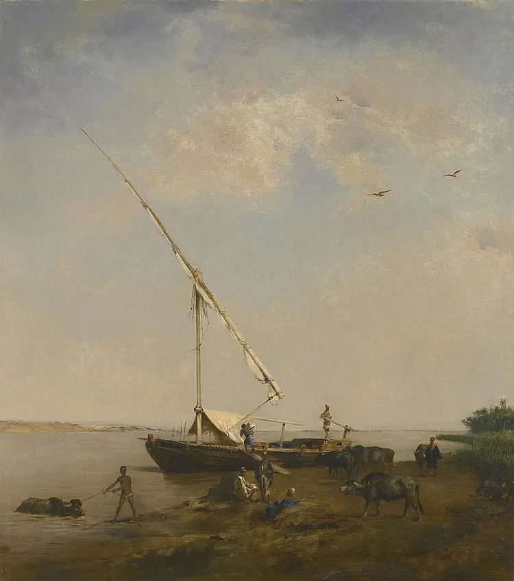 Felouque au bord du Nil - Eugène Fromentin