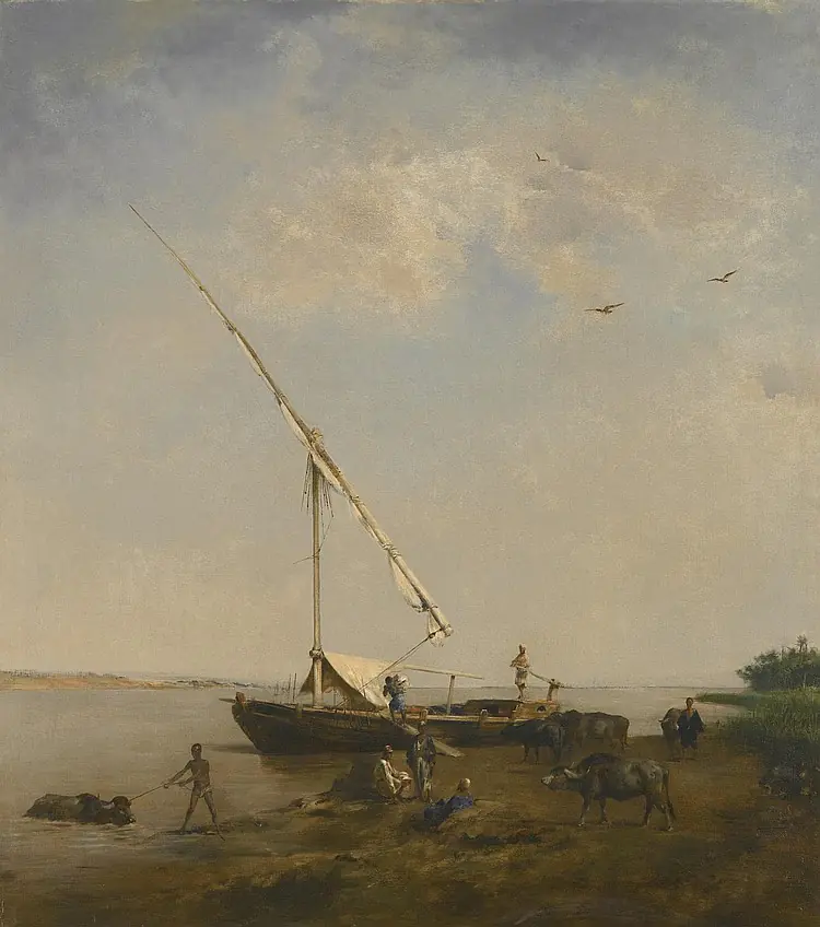 Felouque au bord du Nil - Eugène Fromentin
