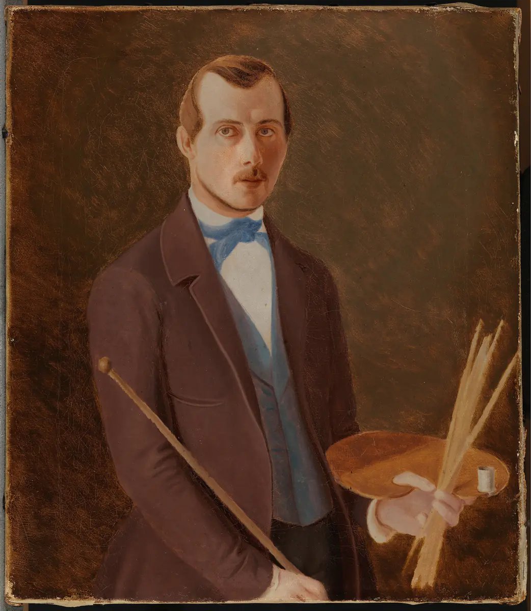 Autoportrait avec palette à la main - Ferdinand von Wright