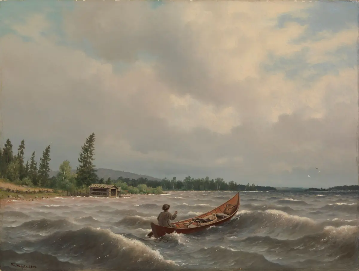 Un bateau Savo sur un lac - Ferdinand von Wright