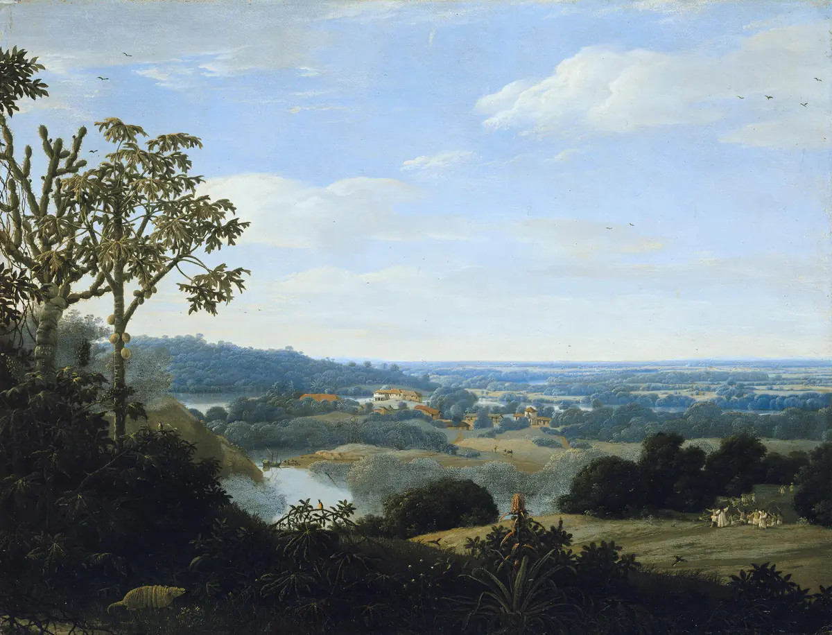 Paysage brésilien avec tatou - Frans Post