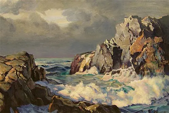 Une anse rocheuse - Frederick Judd Waugh