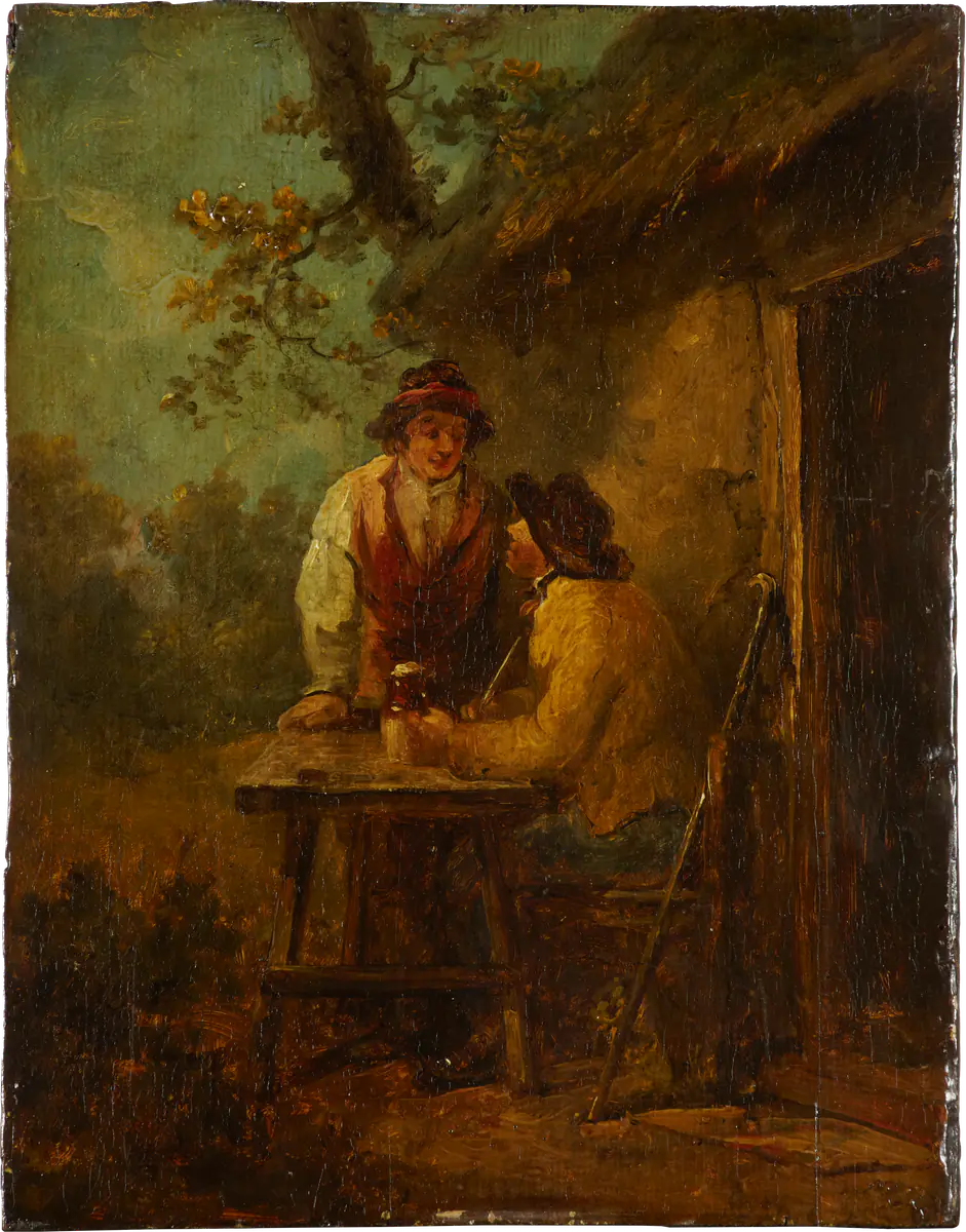 Paysans devant une cabane - George Morland