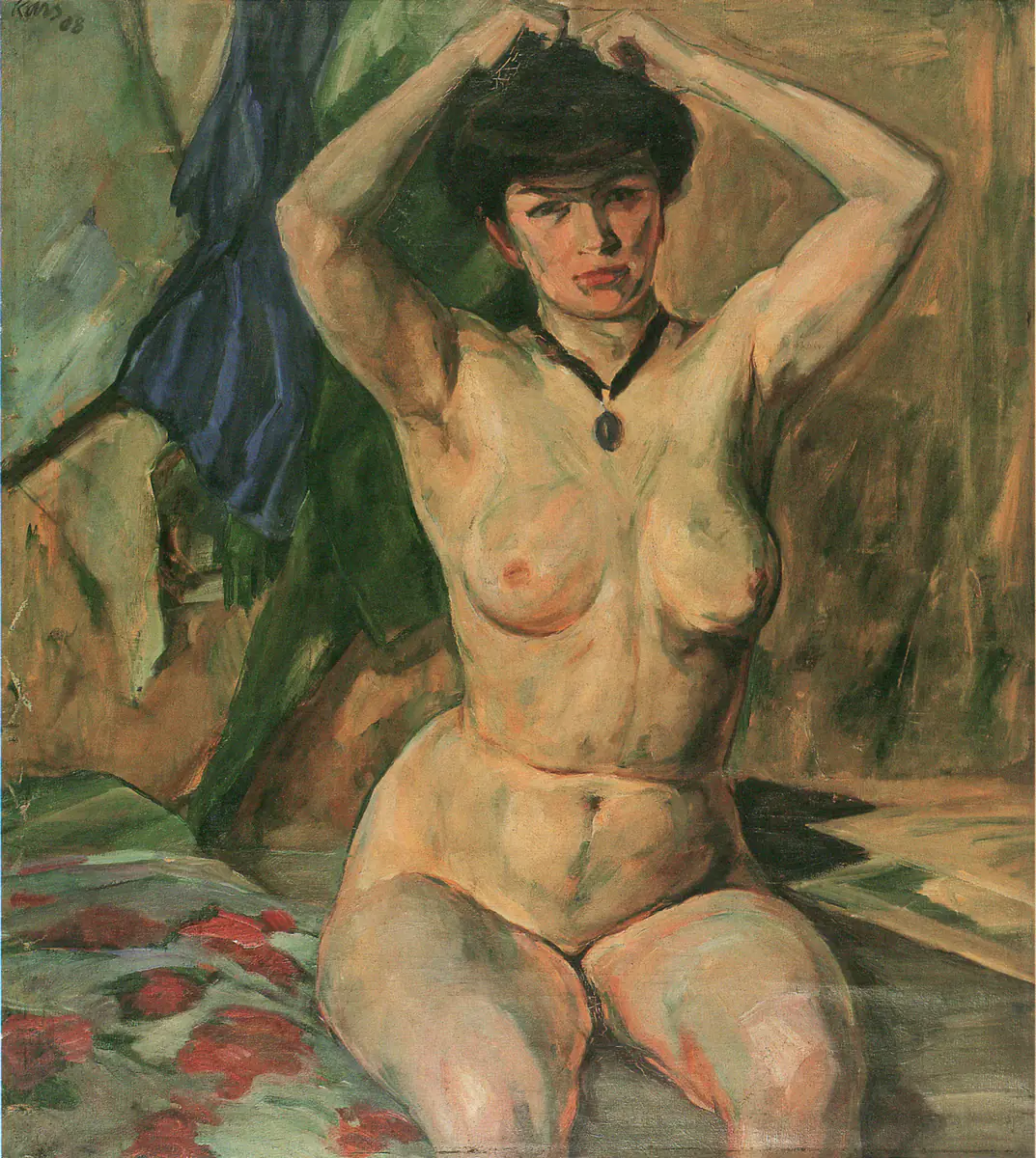 Nu, peignant les cheveux - Georges Kars