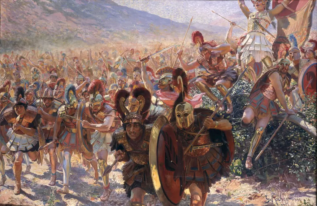 Les Héros de Marathon, l’attaque - Georges Rochegrosse