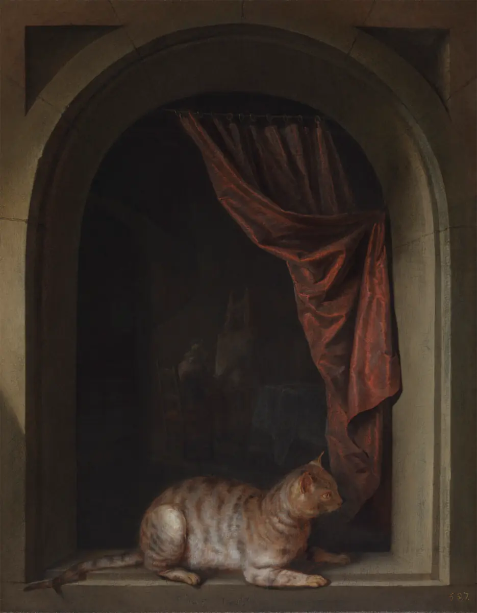 Chat dans une fenêtre - Gérard Dou
