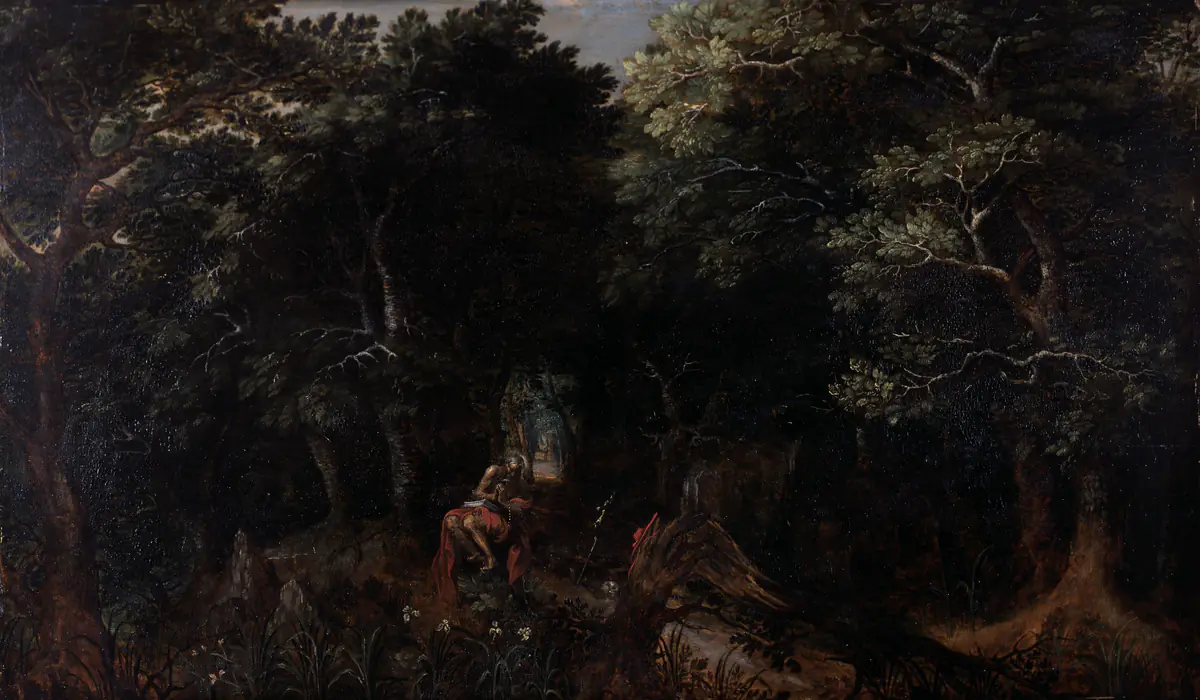 Saint Jérôme dans un paysage boisé - Gillis van Coninxloo
