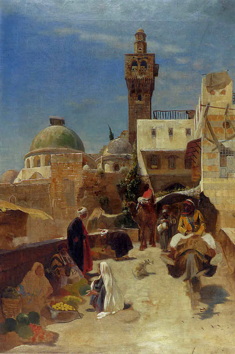 Scène de rue orientale - Gustav Bauernfeind