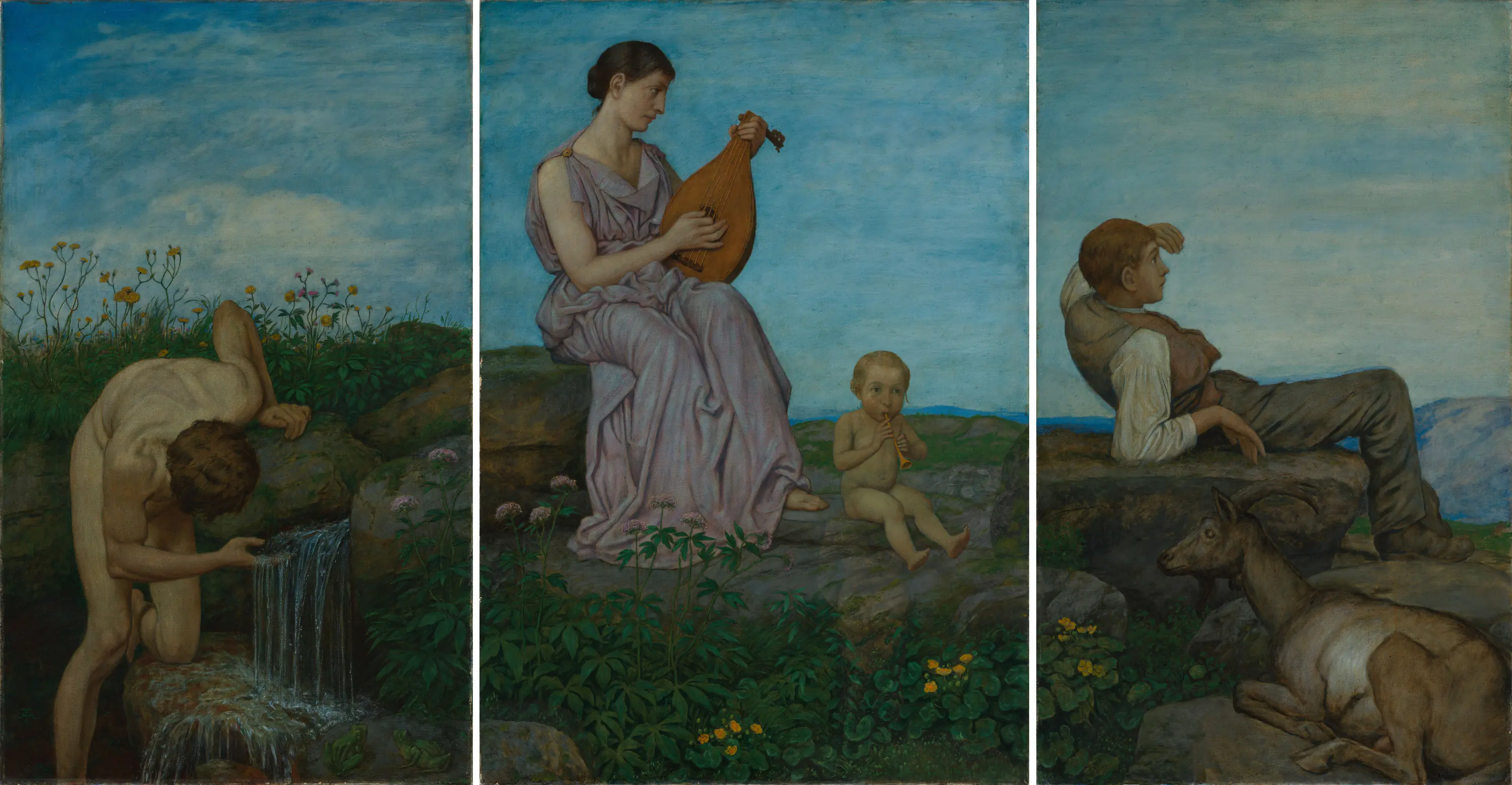 Triptyque : la Source - Hans Thoma