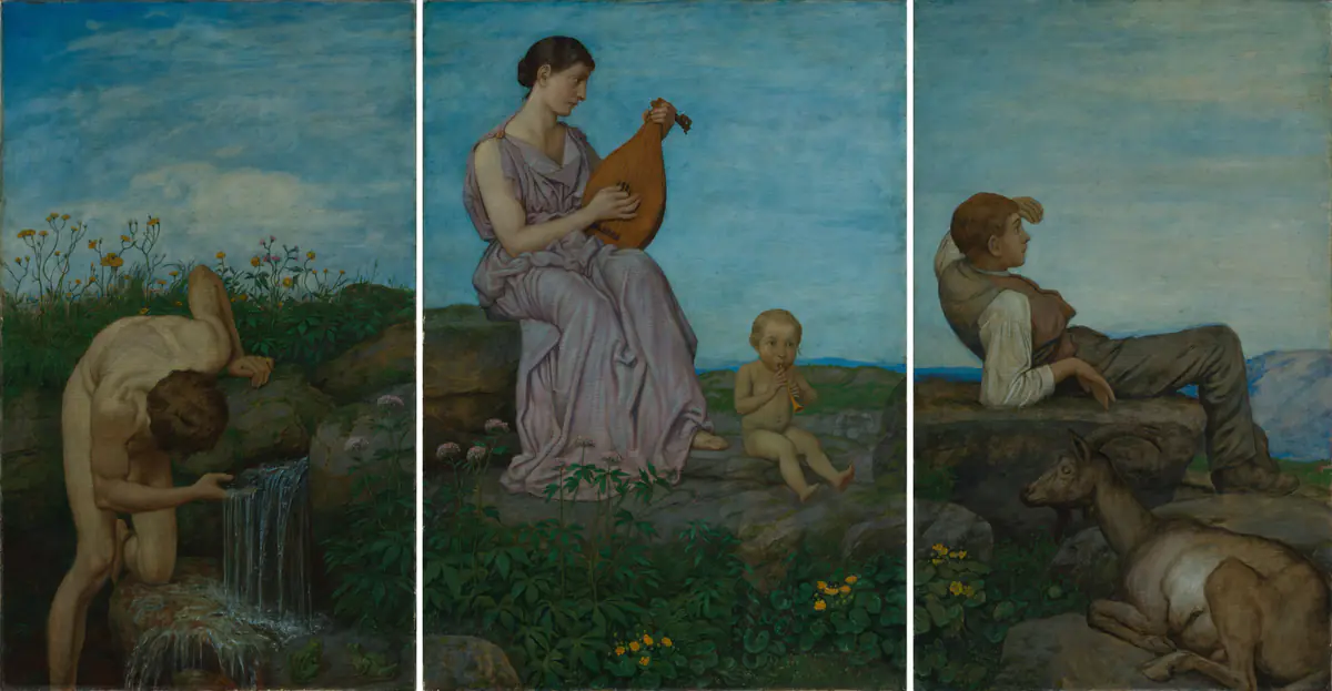 Triptyque : la Source - Hans Thoma