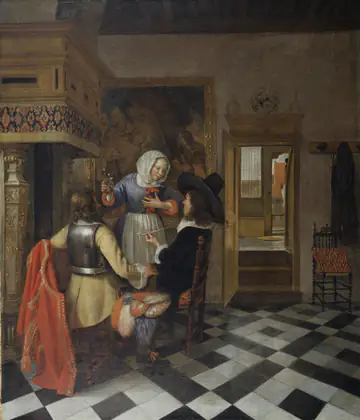 Buveurs devant la cheminée - Hendrick van der Burch