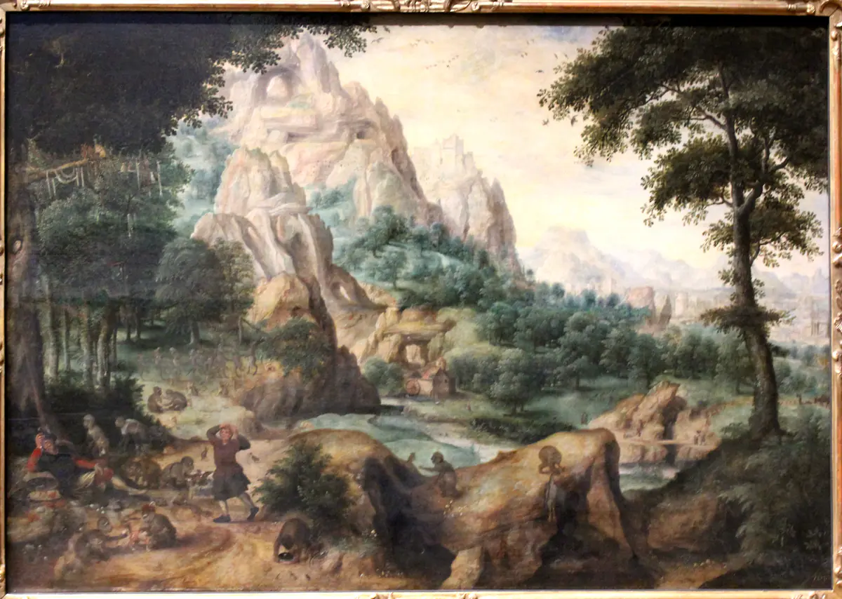 Paysage avec des singes - Henri Bles