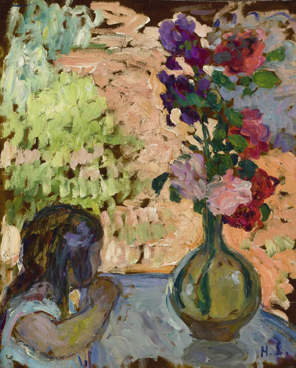 Fillette et vase de fleurs - Henri Lebasque