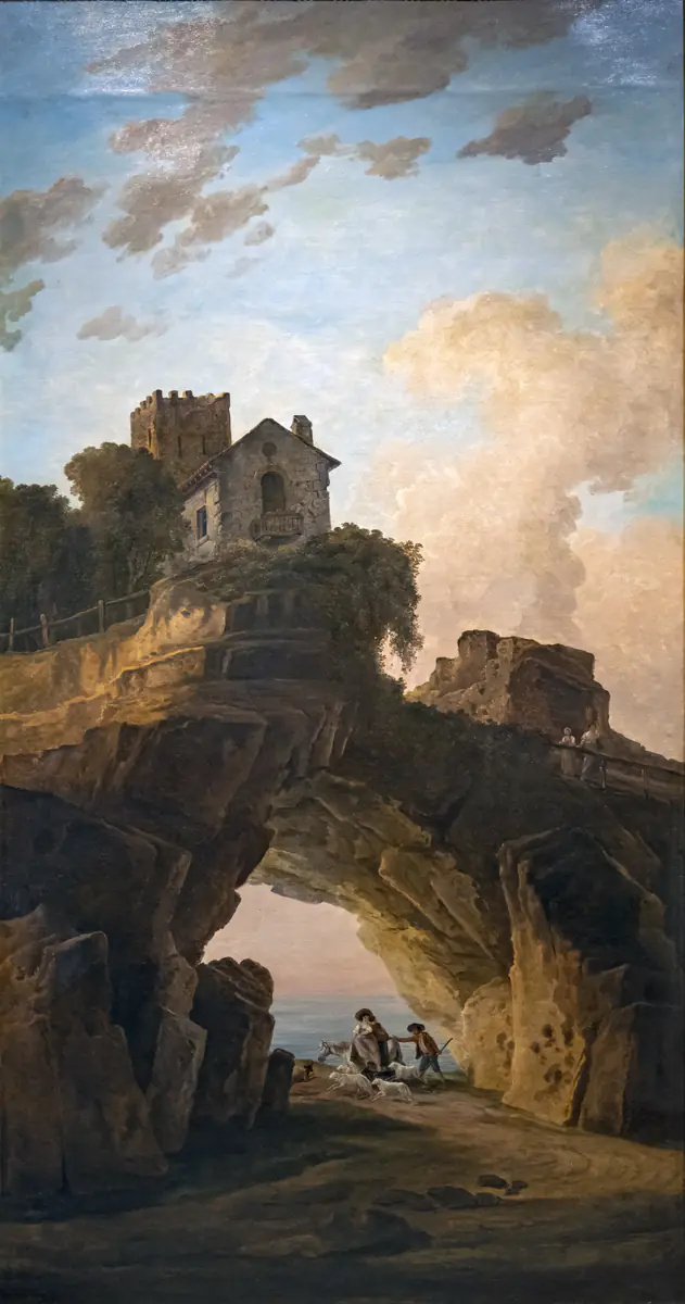 Bergers sous une grotte - Hubert Robert