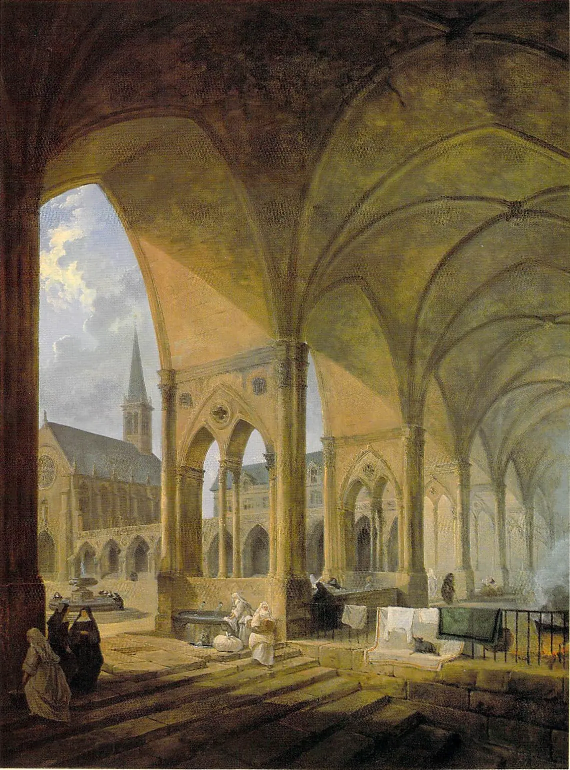 Le Cloître des Augustines anglaises à Paris - Hubert Robert