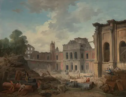 Demolizione del castello di Meudon - Hubert Robert