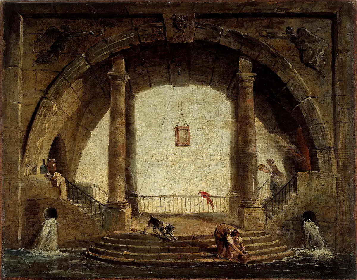 La Fontaine sous une voûte - Hubert Robert
