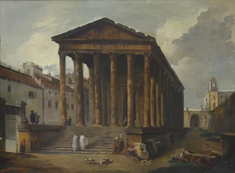 La Maison Carrée à Nîmes - Hubert Robert