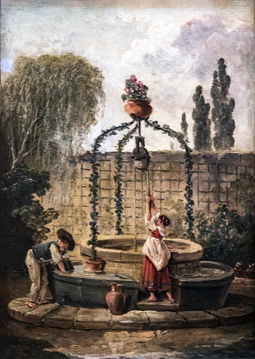 Personnages autour d’un puits - Hubert Robert