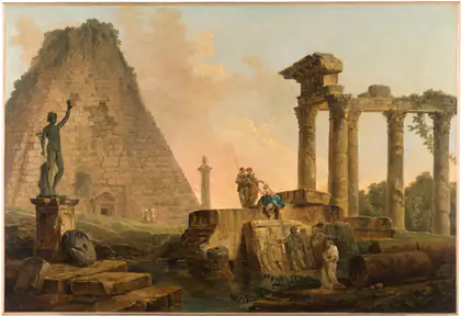 Ruines romaines avec une pyramide - Hubert Robert