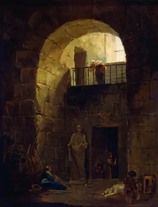 Statue délaissée - Hubert Robert