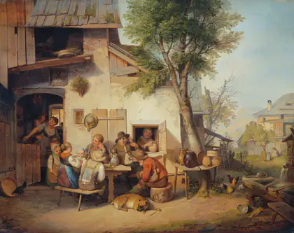 Devant l'Auberge du Village - Ignaz Raffalt