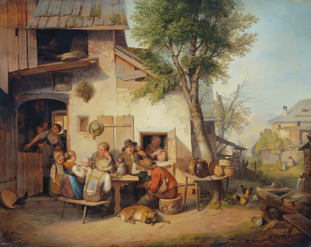 Devant l'Auberge du Village - Ignaz Raffalt