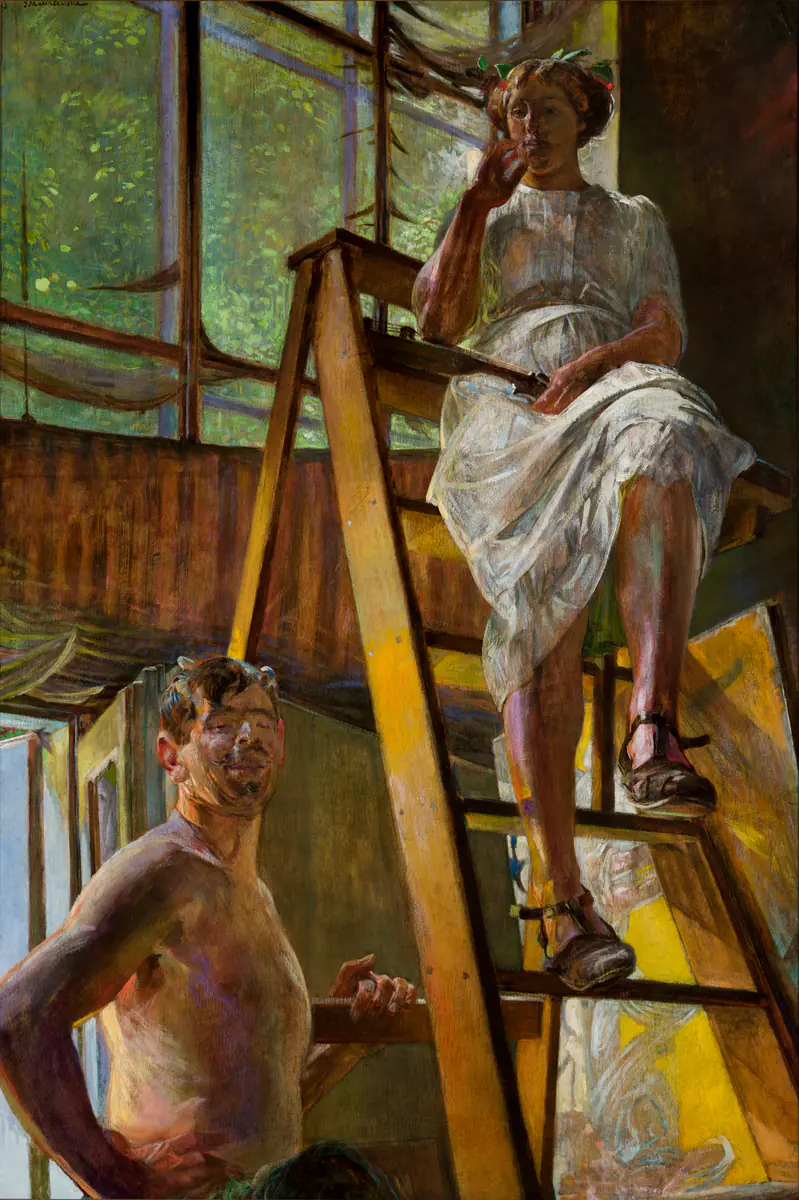 Satyre et modèle - Jacek Malczewski