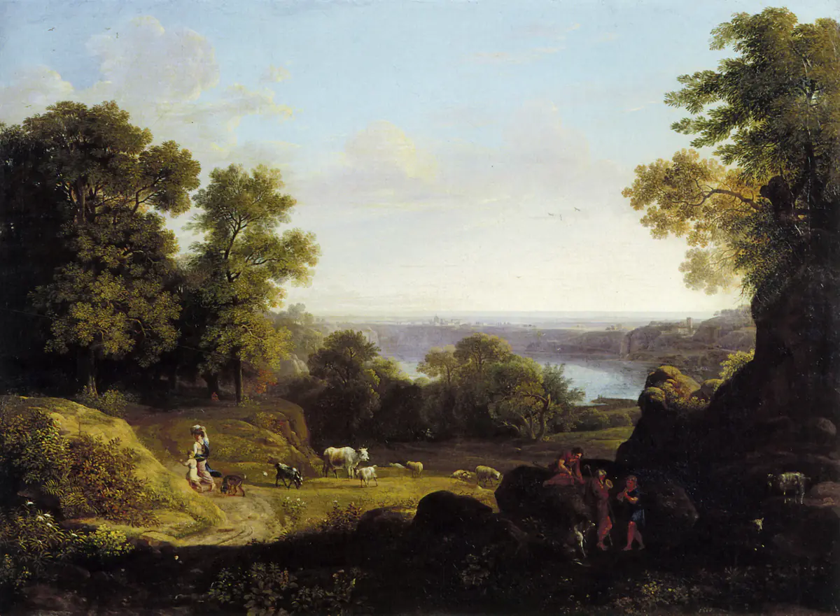 Paysage avec le lac Nemi - Jacob Philipp Hackert