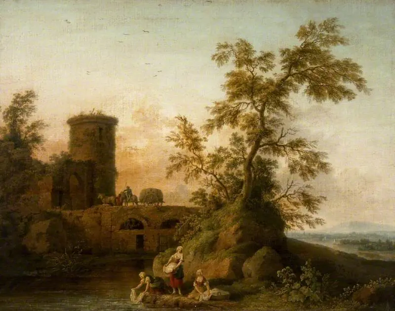 Paysage avec lavandières - Jacob Philipp Hackert