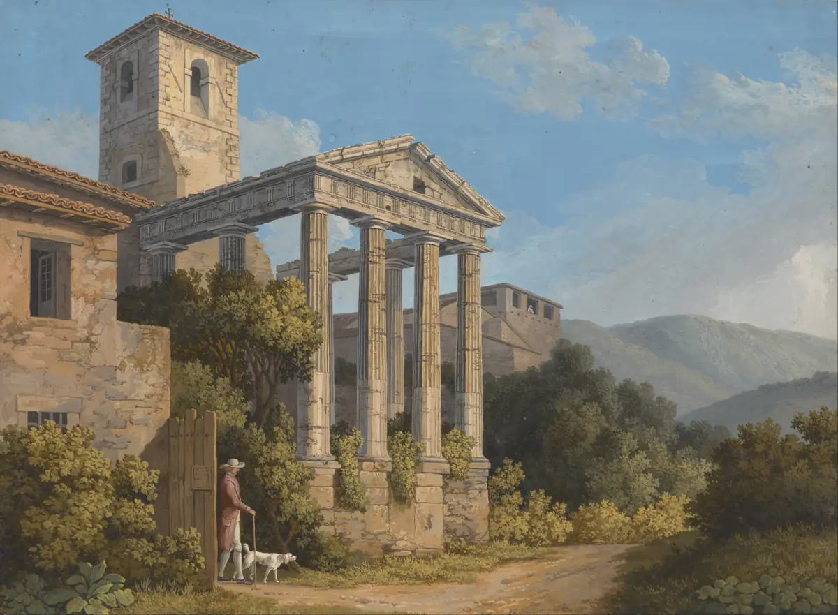 Le Temple d'Hercule à Cori près de Velletri - Jacob Philipp Hackert