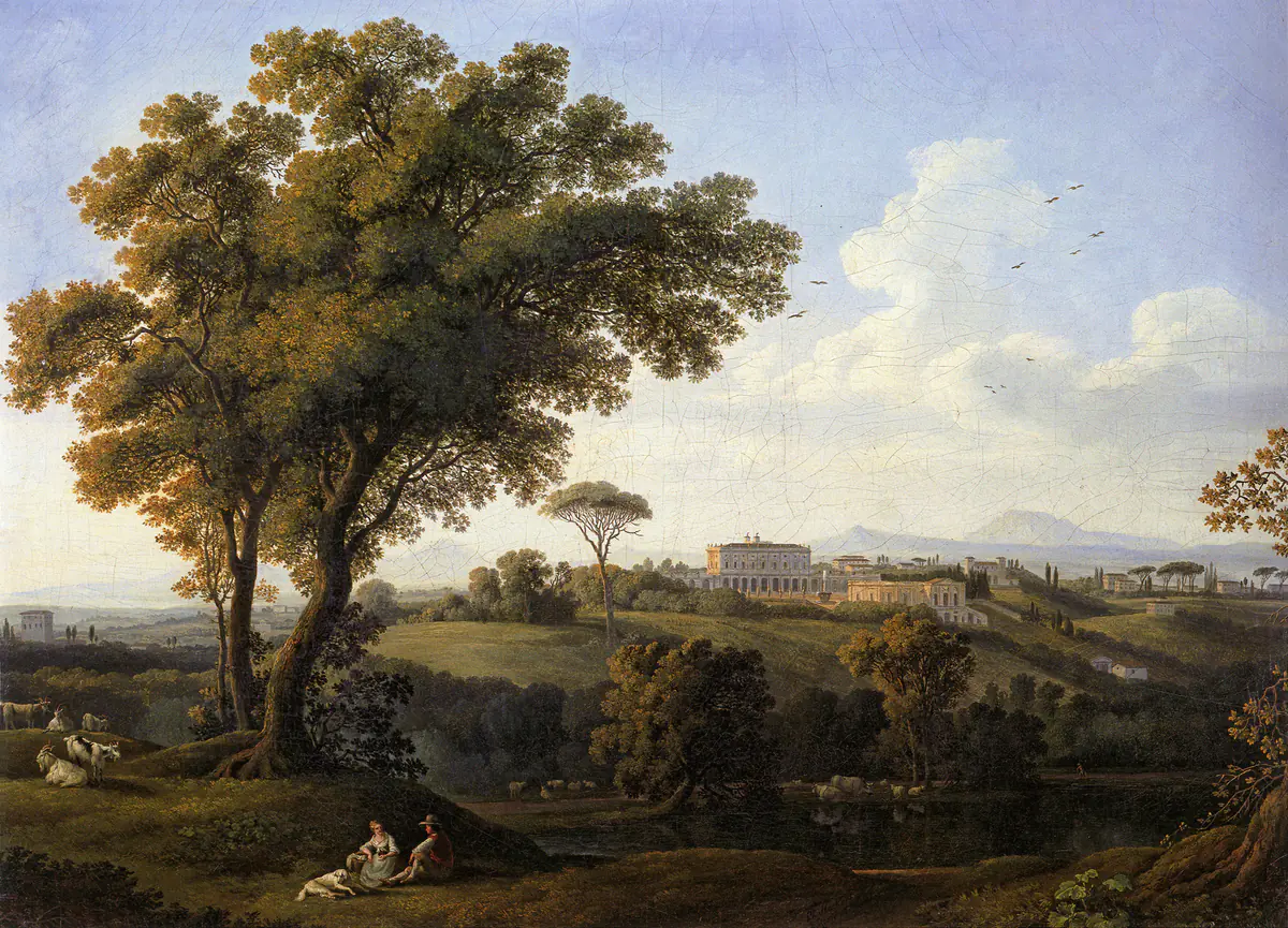 Vue de la Villa Albani à Rome - Jacob Philipp Hackert