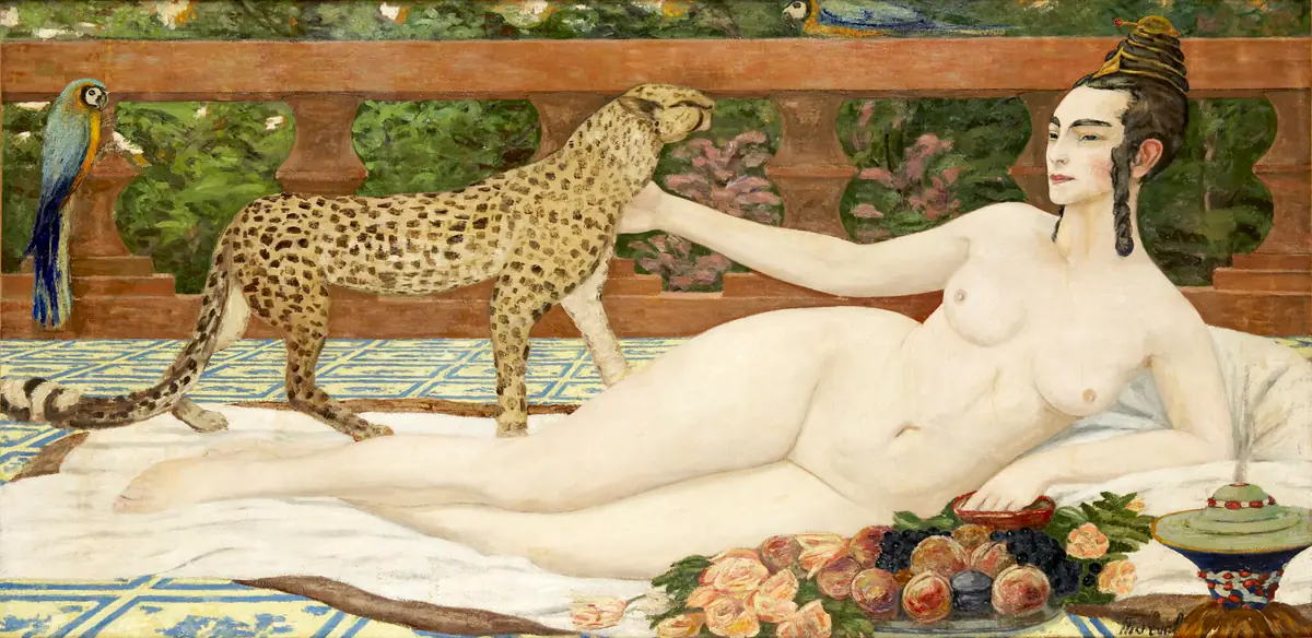 L'Odalisque au guépard - Jacqueline Marval