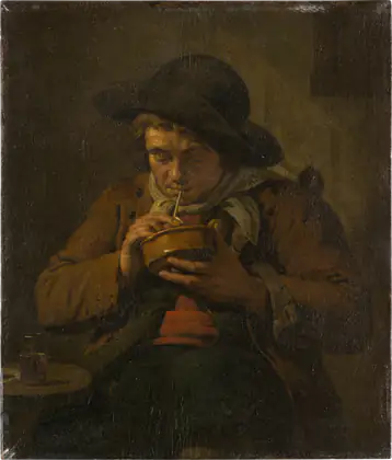 Paysan allumant sa pipe - Jan Ekels