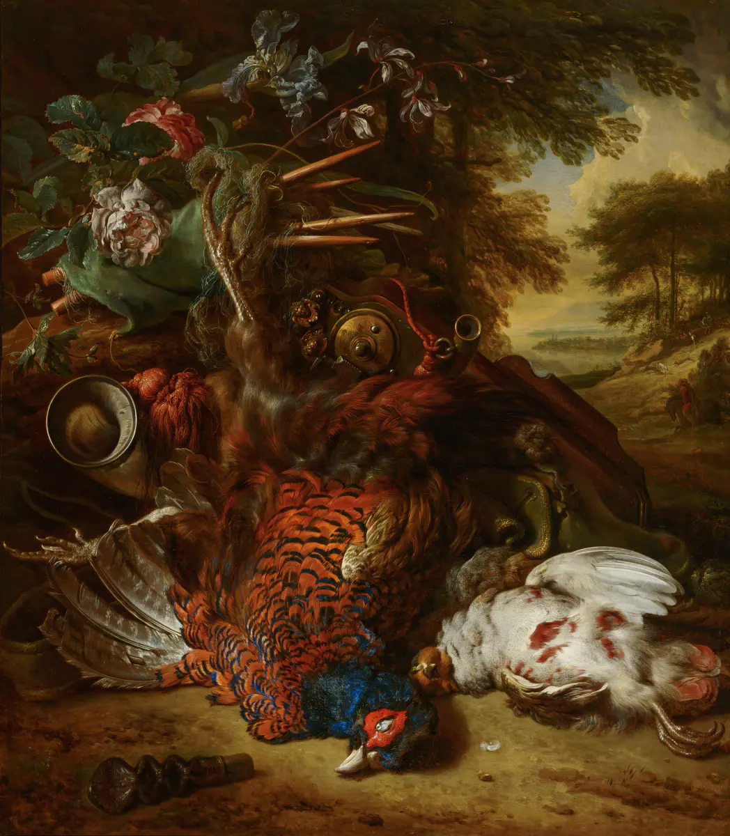 Jachtstilleven met dode vogels - Jan Weenix