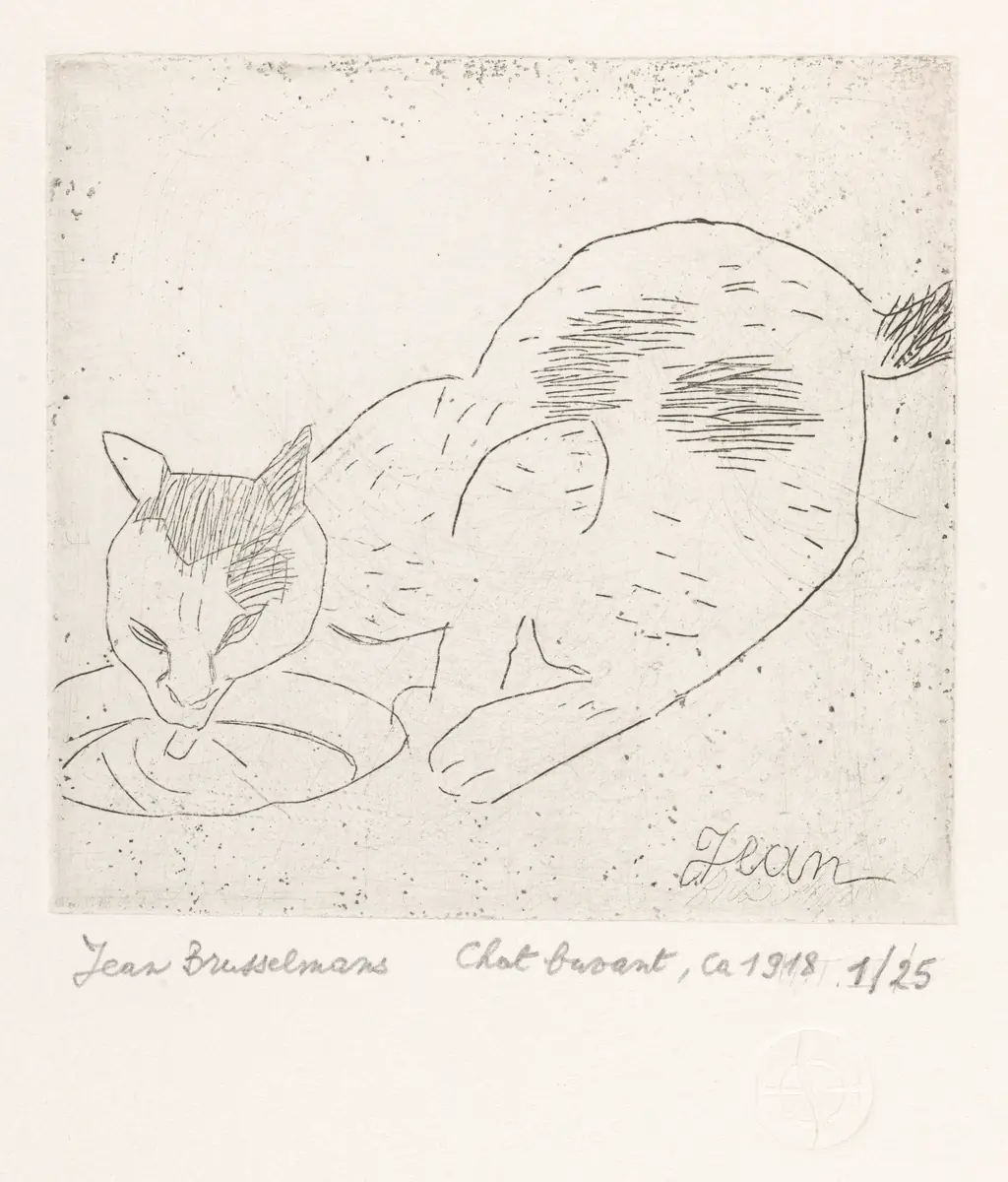 "Chat buvant" - Jean Brusselmans