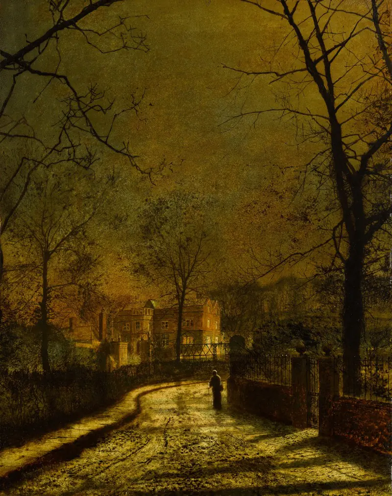 Une rue au clair de lune - John Atkinson Grimshaw